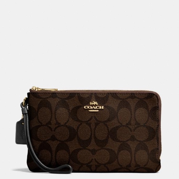 New COACH Double Zip Wallet In Signature Canvas - Picture 3 of 3